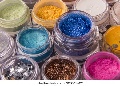 Glitter makeup and flouring. The concept of beauty and makeup