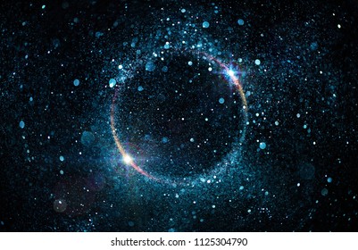 Glitter Particles In Circle - Abstract Black Hole
