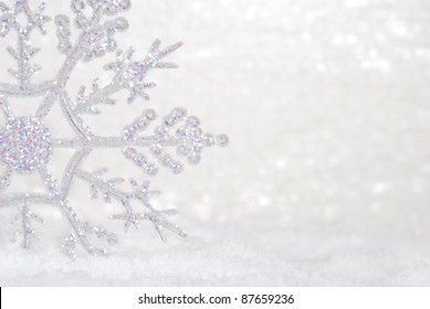 Glitter Snowflake In Snow