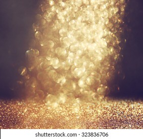 glitter vintage lights background. gold, silver, and black. de-focused.  - Shutterstock ID 323836706