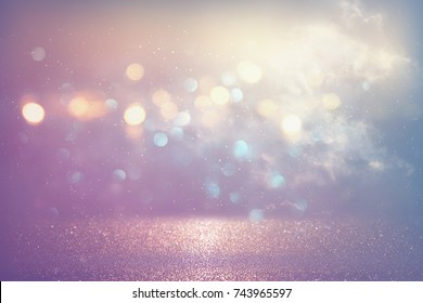 Glitter Vintage Lights Background Pink Silver Stock Photo 743965597 ...