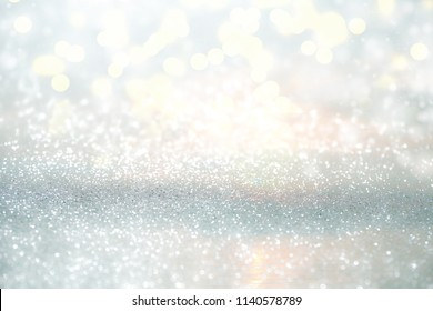 Glitter Vintage Lights Background Silver Light Stock Photo 743964898 