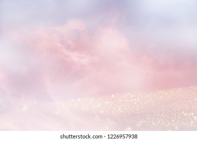 glitter vintage lights background. silver, gold, pink and white. de-focused - Shutterstock ID 1226957938