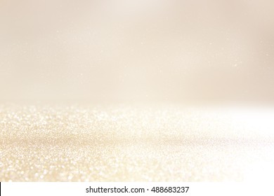 glitter vintage lights background. silver and gold. de-focused - Shutterstock ID 488683237