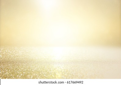 glitter vintage lights background. silver and light gold. de-focused - Shutterstock ID 617669492
