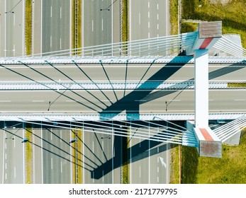 Gliwice, Poland. Highway Aerial View. Overpass and bridge from above. Gliwice, Silesia, Poland. Transportation bird's-eye view. - Shutterstock ID 2171779795