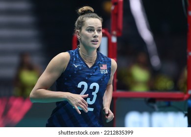 Gliwice, Poland October 11 2022 - Quarter Final World Women's Volleyball Championship 2022 Match USA - Turkey: Kelsey Robinson 
