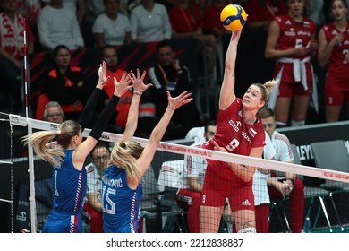 Gliwice, Poland October 11 2022 - Quarter Final World Women's Volleyball Championship 2022 Match Serbia - Poland: Magda Stysiak 
