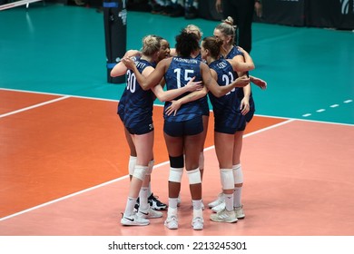 Gliwice, Poland October 11 2022 - Semi Final World Women's Volleyball Championship 2022 Match Serbia - USA: Representation USA
