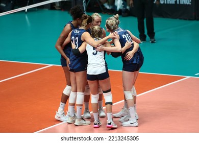 Gliwice, Poland October 11 2022 - Semi Final World Women's Volleyball Championship 2022 Match Serbia - USA: Representation USA
