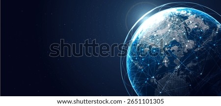 Global 5G network wireless systems and internet technology concept. smart city communication network. 5G wireless mobile internet wifi connection data. Elements of this image furnished by NASA.