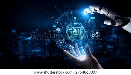 Global AI Assistant network and digital AI connectivity nodes on world globe cyberspace background, futuristic AI technology connected ecosystem. Neural network AI machine learning system. Corpus