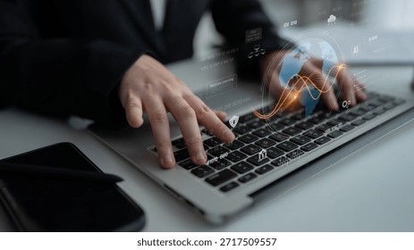 Global AI and data processing system enhances data, AI, and processing efficiency through digital network and global integration of intelligent technology Latch