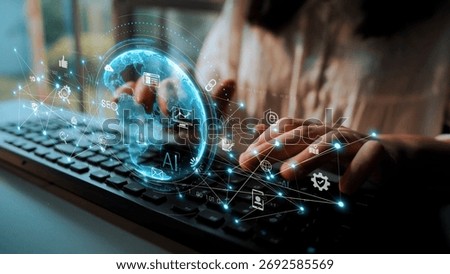 Global AI-powered digital network ecosystem connecting data, finance, analytics, ecommerce, communication, and automation across continents through technology and cloud Marrow