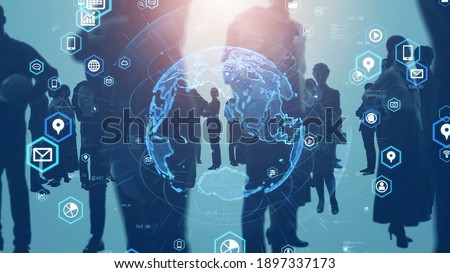 Global business network concept. Group of person. Teamwork. Human resources.