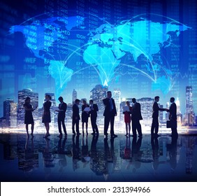 Global Business People Stock Exchange Finance City Concept