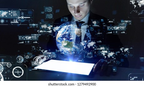 Global communication network concept.