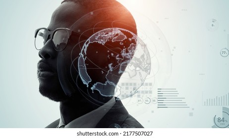 Global communication network concept. AI (Artificial Intelligence).