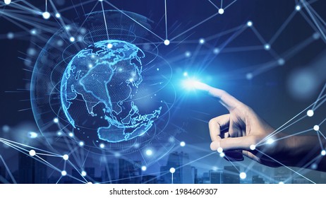 Global communication network concept. Digital transformation.