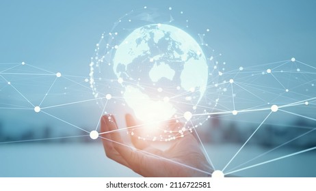 Global communication network concept. Digital transformation.