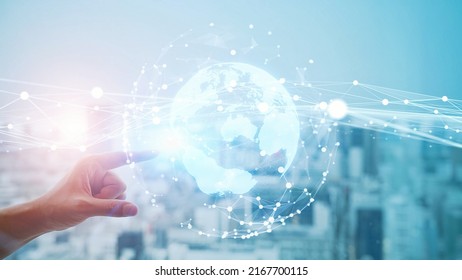 Global communication network concept. Digital transformation. - Shutterstock ID 2167700115