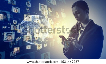 Global communication network concept. Diversity. Social networking service.
