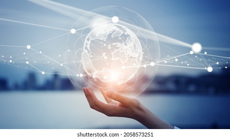 Global communication network concept. Environmental technology. Sustainable development goals. SDGs. - Shutterstock ID 2058573251