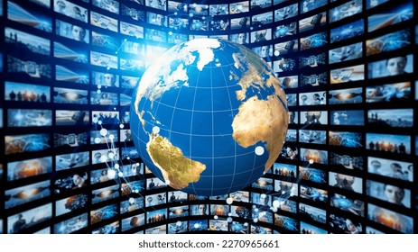 Global communication network concept. Image analysis. Digital transformation. AI (Artificial Intelligence).
