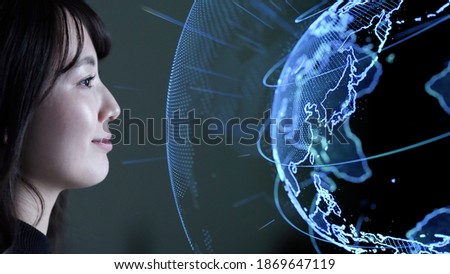 Global communication network concept. Science technology.