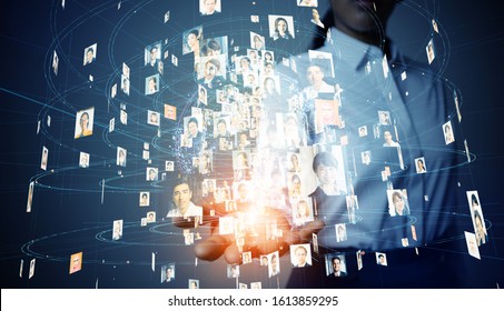 Global communication network concept. Social media. Worldwide business. - Shutterstock ID 1613859295
