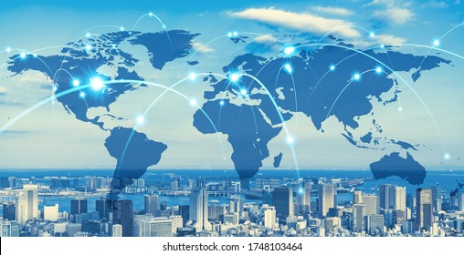 Global communication network concept. Social media. Worldwide business. - Shutterstock ID 1748103464