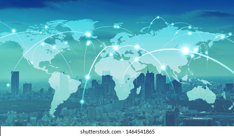 Global communication network concept. Worldwide business. - Shutterstock ID 1464541865