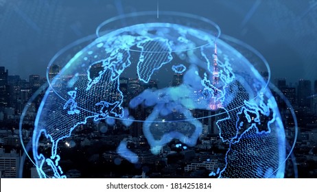 Global communication network concept. Worldwide business. *Video version available in my portfolio. - Shutterstock ID 1814251814