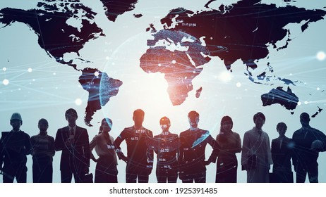 Global communication network concept. Worldwide business. Human resources. - Shutterstock ID 1925391485