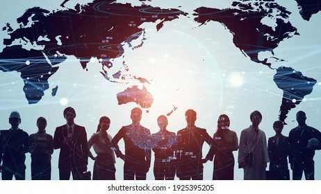 Global communication network concept. Worldwide business. Human resources. - Shutterstock ID 1925395205