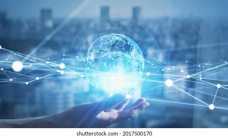 Global communication network concept. Worldwide business. IoT (Internet of Things) concept. - Shutterstock ID 2017500170