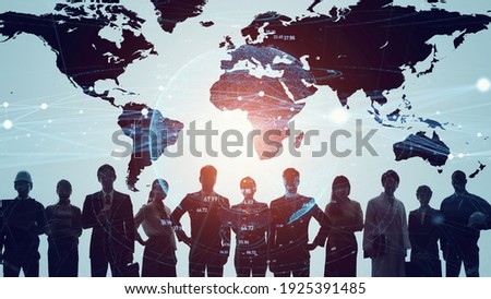 Global communication network concept. Worldwide business. Human resources.