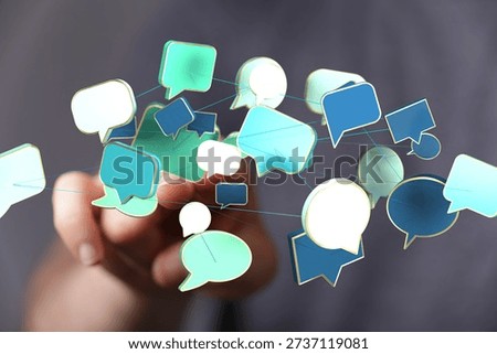 Global Communication Network: Connected Speech Bubbles