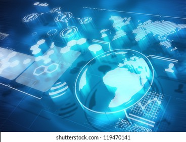 Global Communications Modern Screen Diagrams Stock Photo 119470141 ...