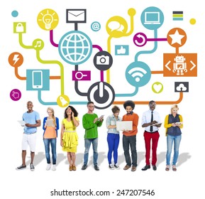 Global Communications Social Networking Digital Device Stock Photo ...