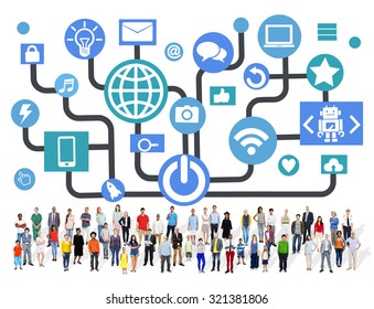 Global Communications Social Networking Togetherness Community Online Concept