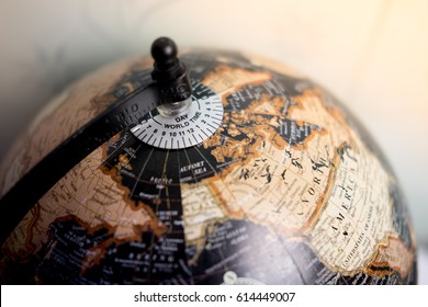 Global concept. globe  education,vintage globe  close up,
