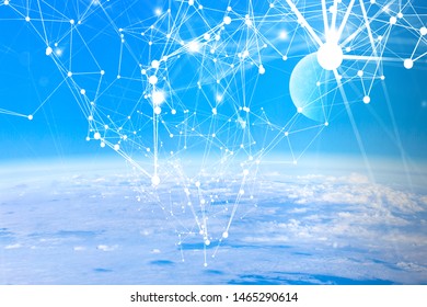 Global connection and networking. 3d rendering