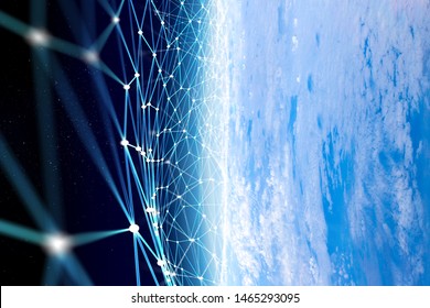 Global connection and networking. 3d rendering