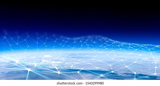 Global connection and networking. 3d rendering