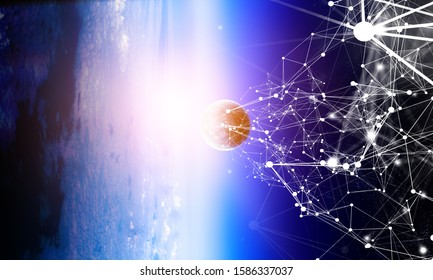 Global connection and networking. 3d rendering