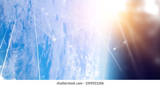Global connection and networking. 3d rendering