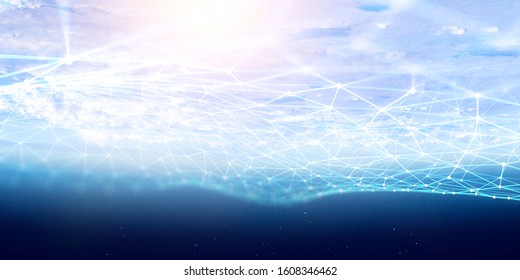 Global connection and networking. 3d rendering