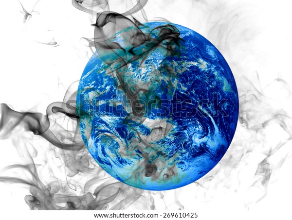 Global Earth image with
smoke on Earth's day clean concept Elements of this image furnished
by NASA