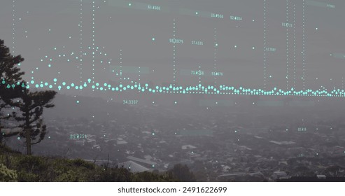 The global economy is stock market concept digital composition. Global business data processing and digital interface concept digitally generated image.